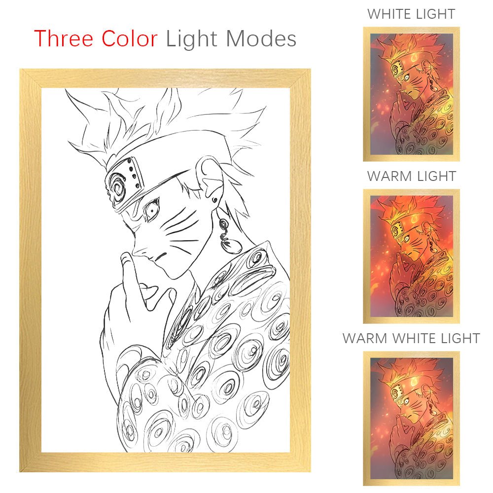 Naruto Light Painting Frame - Illuminate Your Room with Iconic Anime Art | 2025