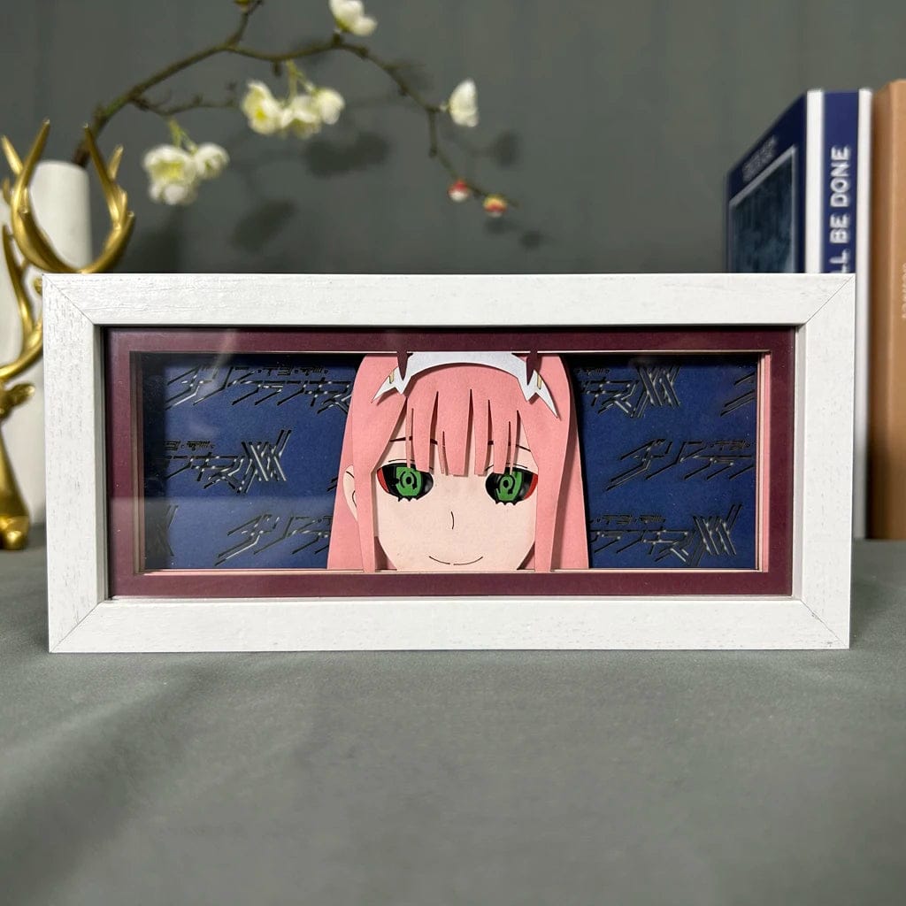 Darling in the Franxx Zero Two Light Box – 3D Anime LED Lamp & Gaming Room Decor