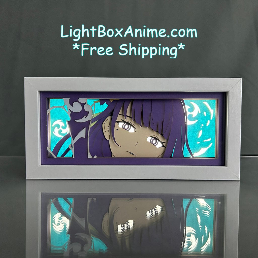 Genshin Impact Raiden Shogun 3D LED Light Box - Anime Decor & Night Light